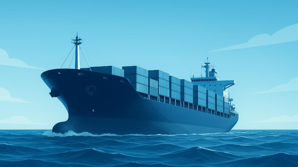 Un cargo maritime chargé de minerai de fer naviguant sur l’océan, symbole du fret mondial