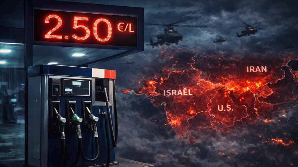 Pompe essence prix élevés carte Moyen-Orient tensions géopolitiques