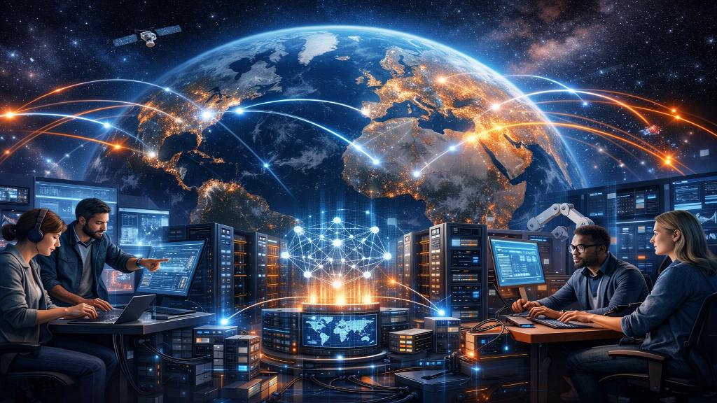 Reseau mondial d intelligence artificielle open source avec connexions numeriques et collaboration